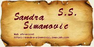 Sandra Simanović vizit kartica